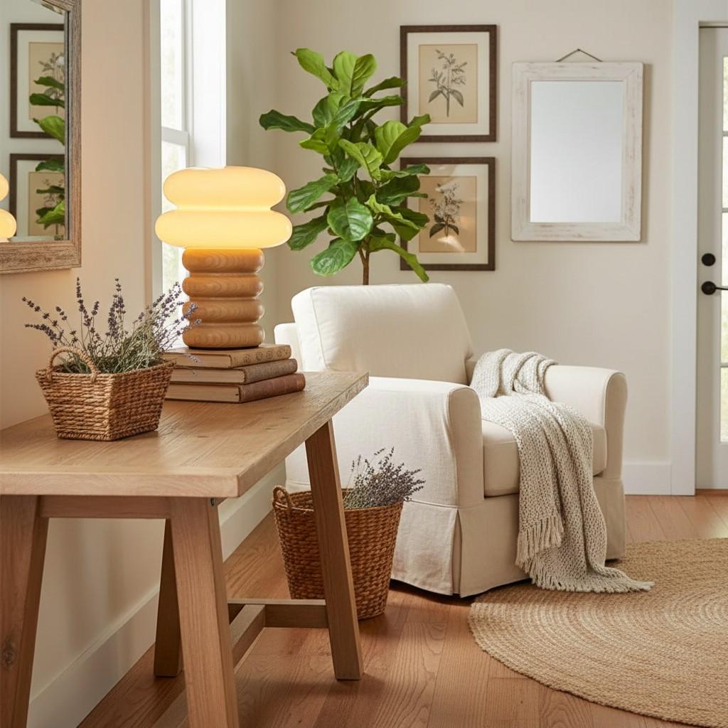 Auralume Geometric Dome Accent Table Lamp - Scandinavian Design for Reading Desk or Lounge Area | Esilora