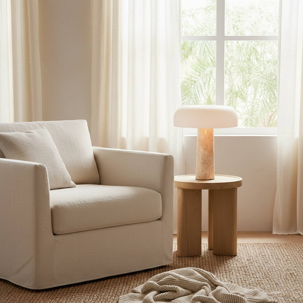 Kine Travertine Table Lamp | Esilora