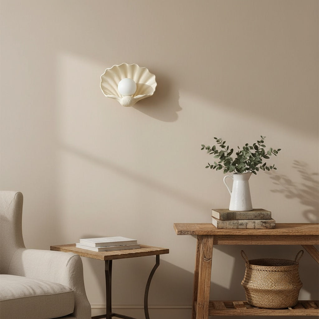 Nautris Shell Wall Lamp - Vintage Resin Lamp for Living Room | Esilora