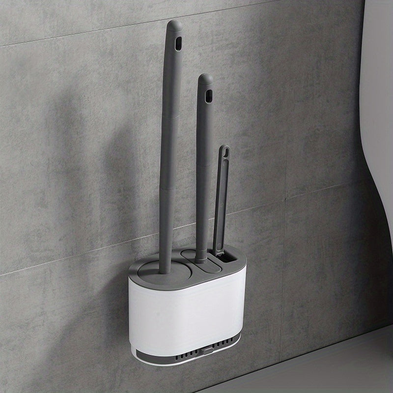 Silikone-toiletbørste med holder - Esilora