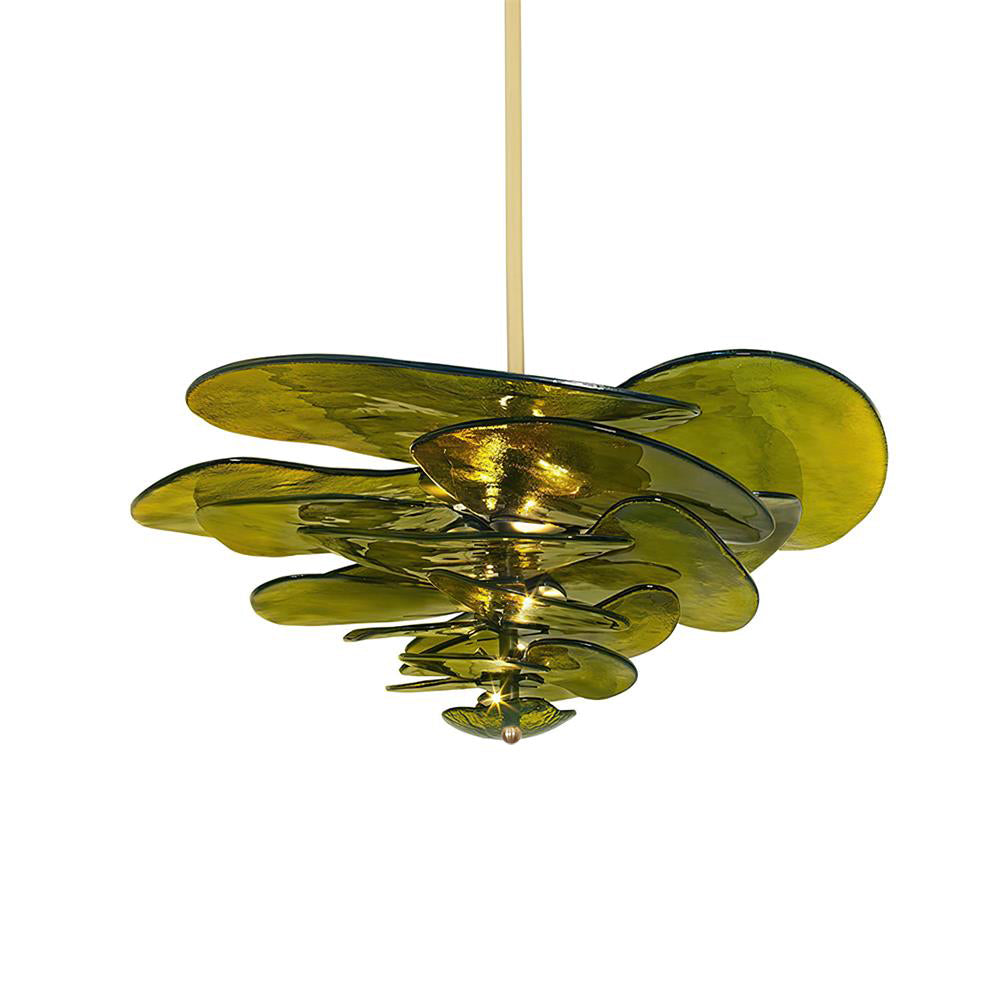 Lotus Leaf Layered Glass Chandelier | Esilora