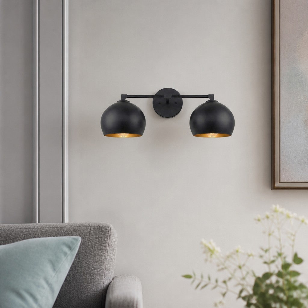 Javina globus-vegglampe – minimalistisk lampe i metall og glass med klokkeform for belysning i stue og soverom | Esilora