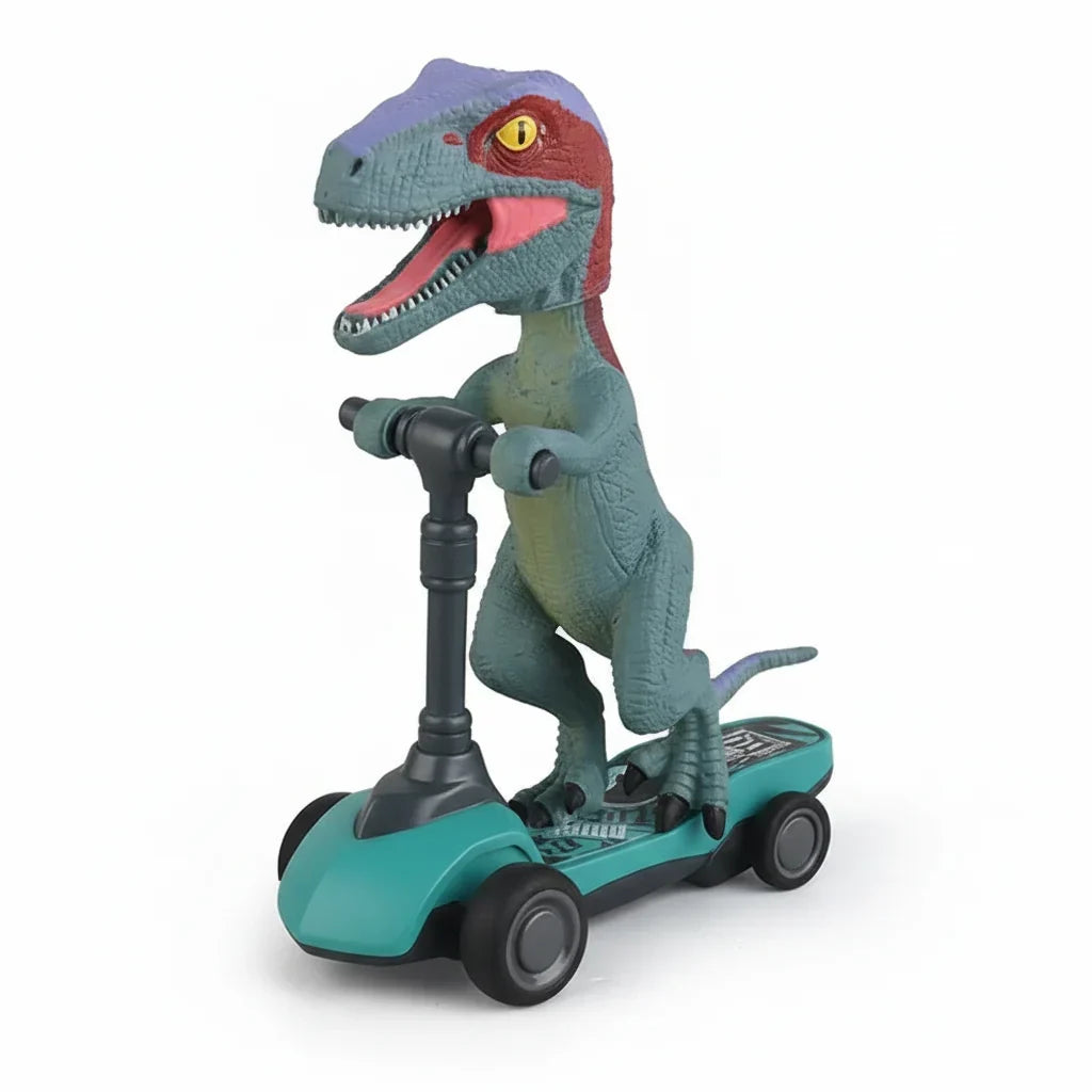 Miniature Dinosaur Scooter Toy – Pull-Back Rolling Model