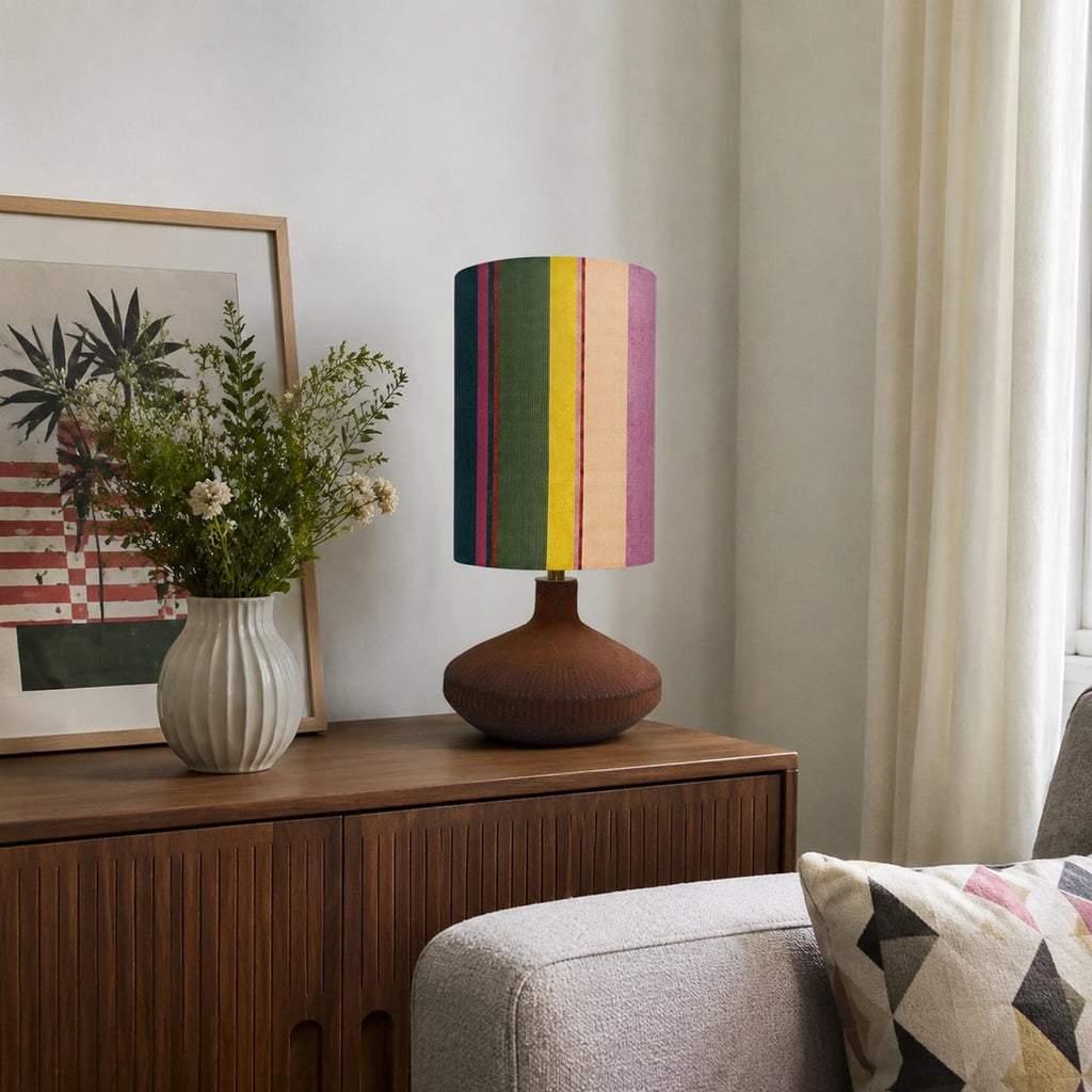 Liberty-Style Fabric Shade Ceramic Table Lamp for Bedside Ambient Lighting | Esilora