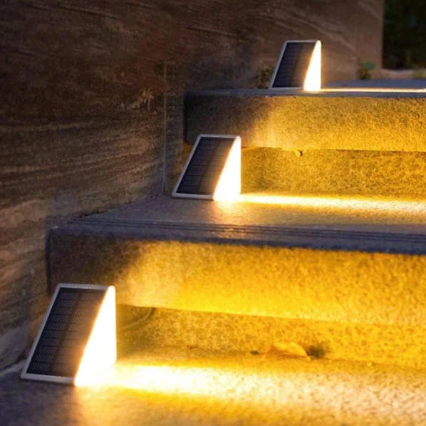 Outdoor Solar Stair Lights – Warm White LED Illumination, Pack of 4 or 10 - Esilora