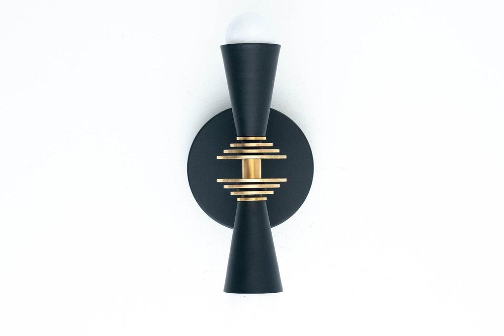 Pyralis Cone Art Deco Wall Sconce – Modern Metal Vanity Light, Vertical or Horizontal Mount | Esilora