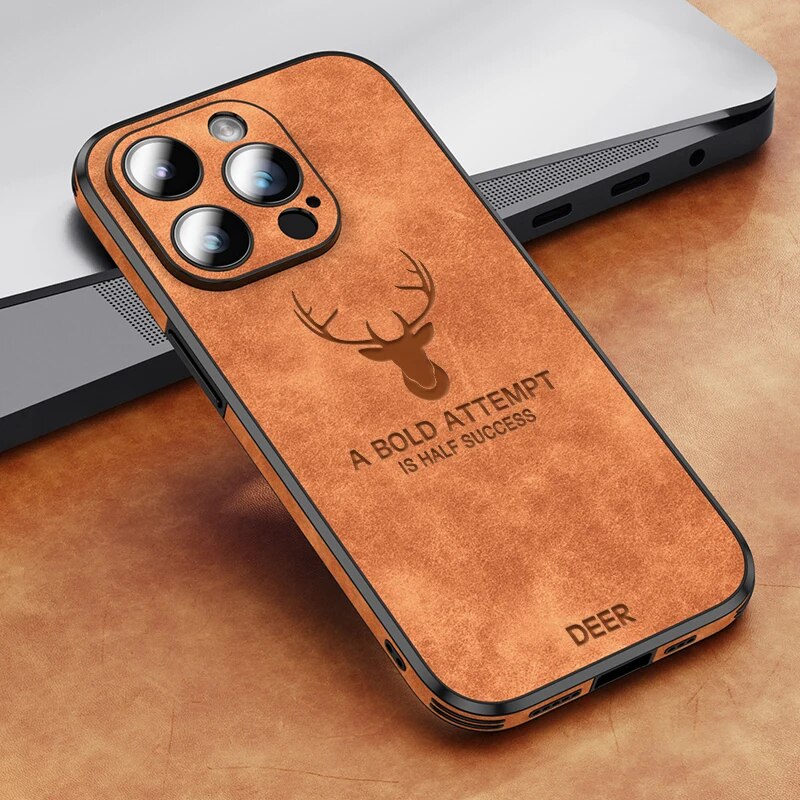 Slim Shockproof Smartphone Case in Genuine Leather – Stylish Protection - Esilora