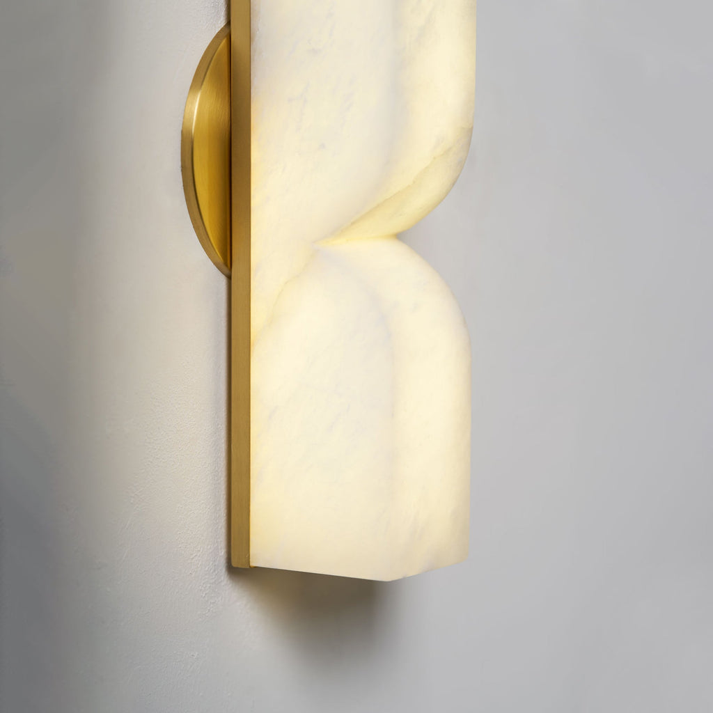 Moderne rechteckige Alabaster-Wandleuchte – Minimalistische Leuchte für Schlafzimmer Flur Wohnzimmer | Esilora