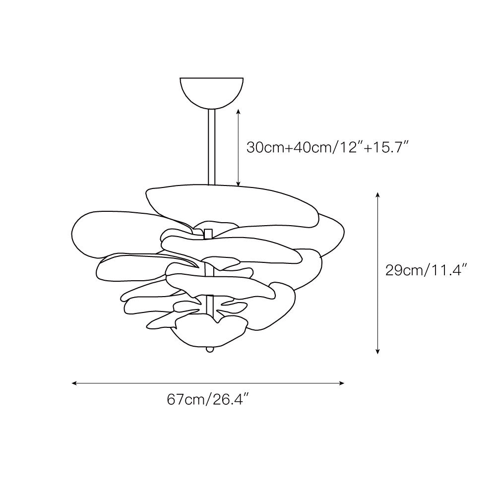 Lotus Leaf Layered Glass Chandelier | Esilora