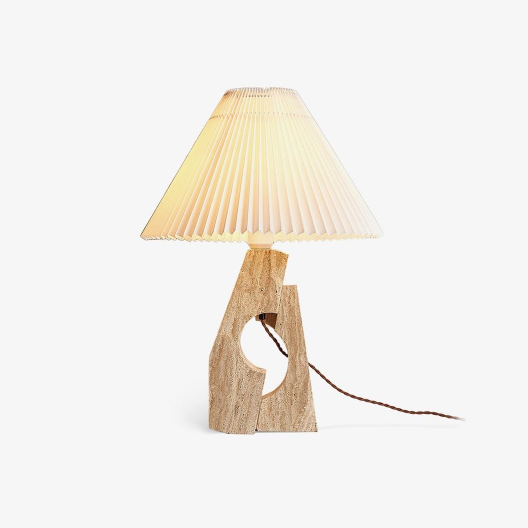 Moderne künstlerische Steinsäulen-Tischlampe Travertin M05 | Esilora
