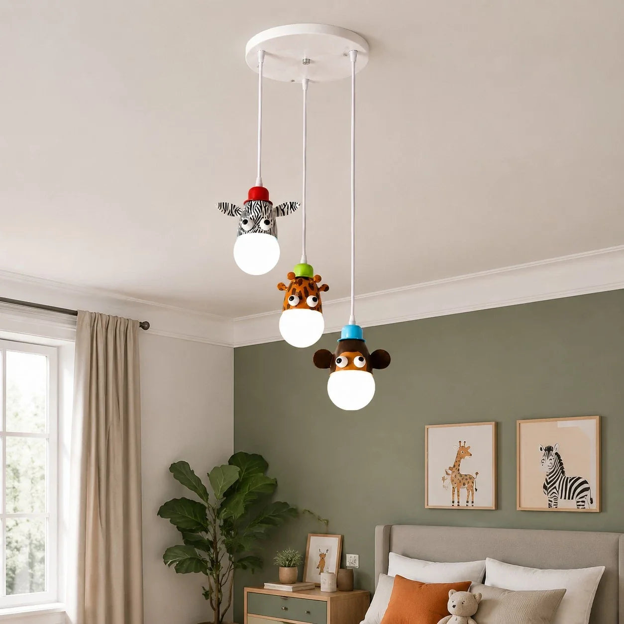 Lampada a sospensione con animali per bambini | Esilora