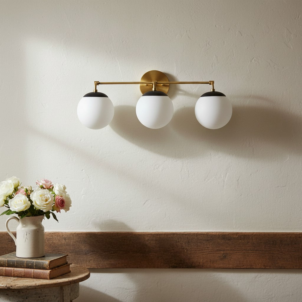 مصباح Glorica Glass الشريطي LED القابل لتعتيم الإضاءة للمرآة – وحدة إضاءة حمّام كروية بسيطة | Esilora