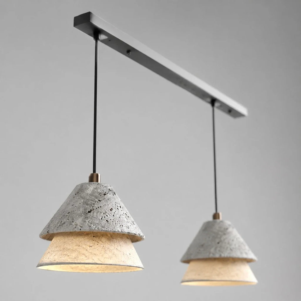 Grey Stone Pendant Light with Paper Diffuser | Esilora