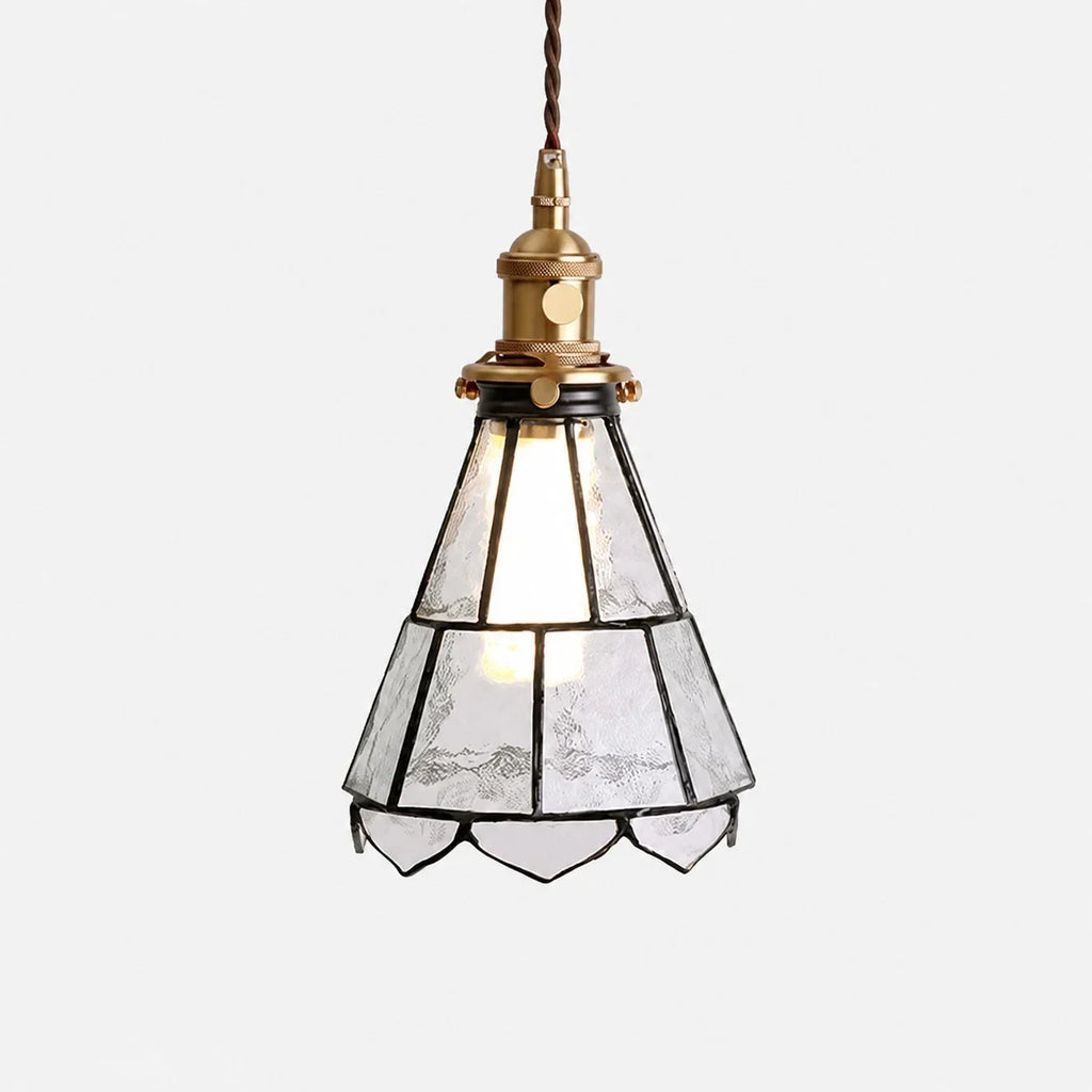 Lampada da parete in ottone e vetro ondulato in stile country francese | Esilora