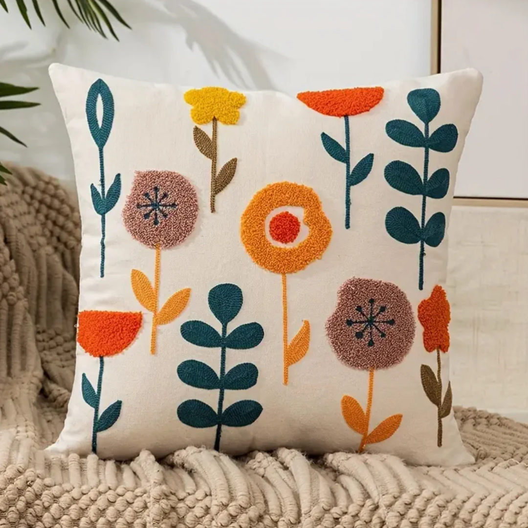 Față de pernă decorativă modernă din bumbac cu imprimeu floral