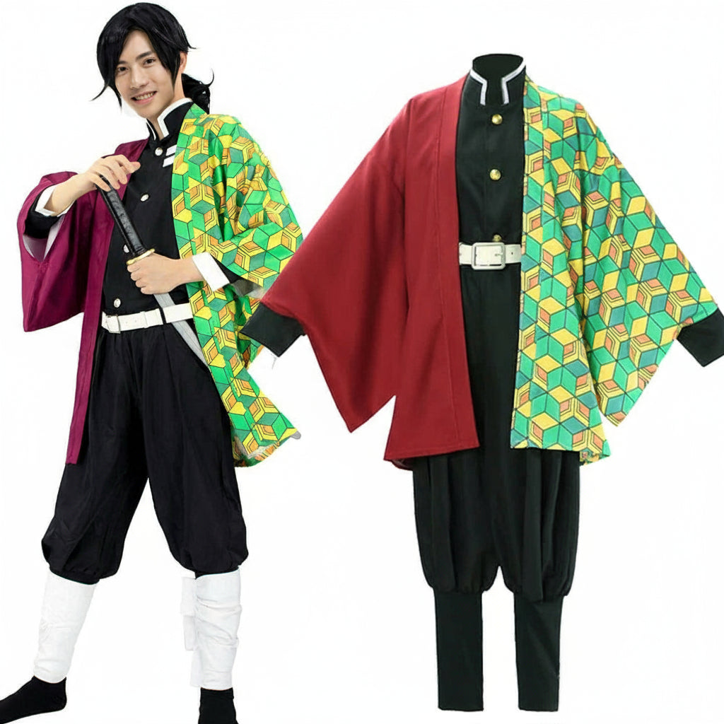 Set complet de costum cosplay din poliester, în stil kimono