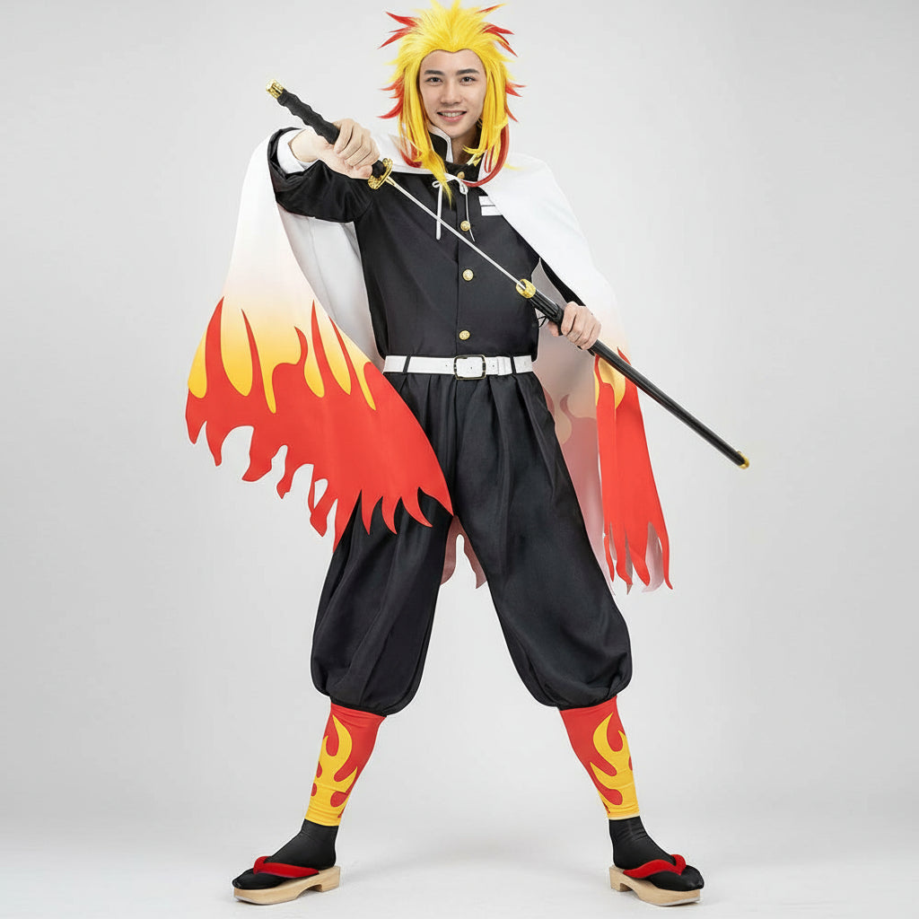 Set complet de costum cosplay din poliester, în stil kimono