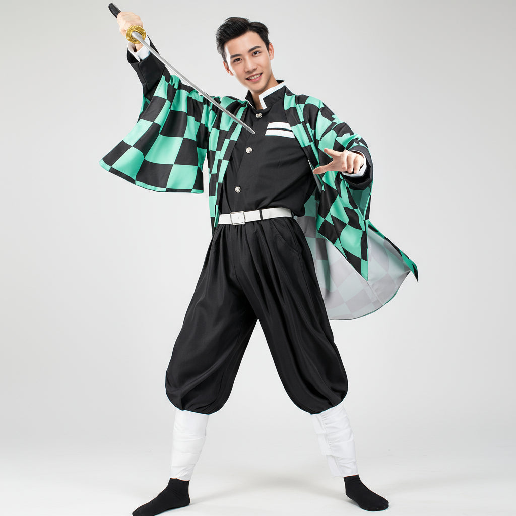 Set complet de costum cosplay din poliester, în stil kimono