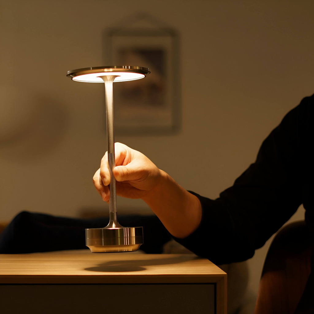 Wireless Metal LED Table Lamp — Touch Controls