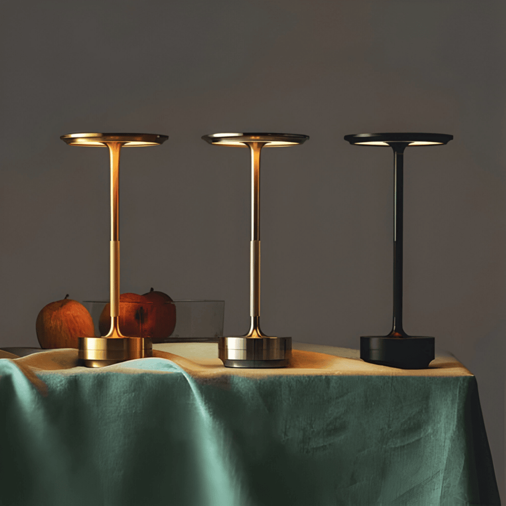 Lámpara de mesa inalámbrica — Luz cálida regulable, control táctil