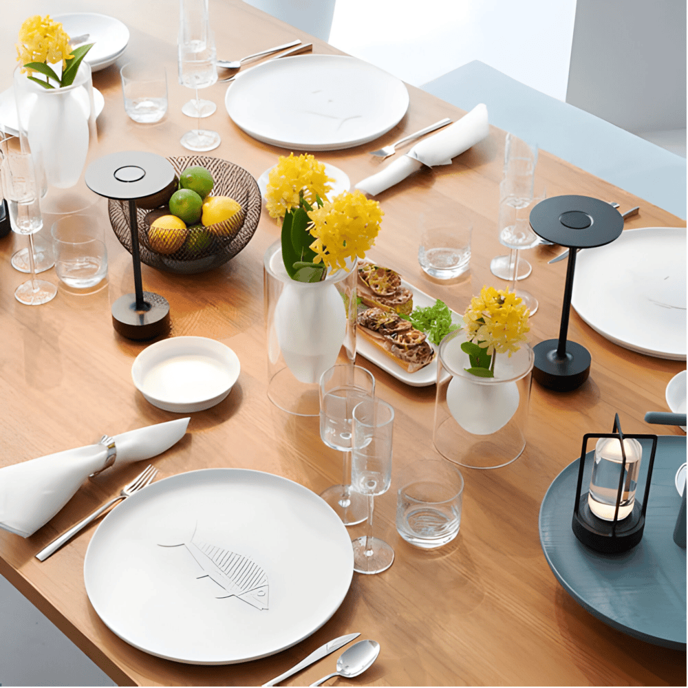 Lámpara de mesa inalámbrica — Luz cálida regulable, control táctil