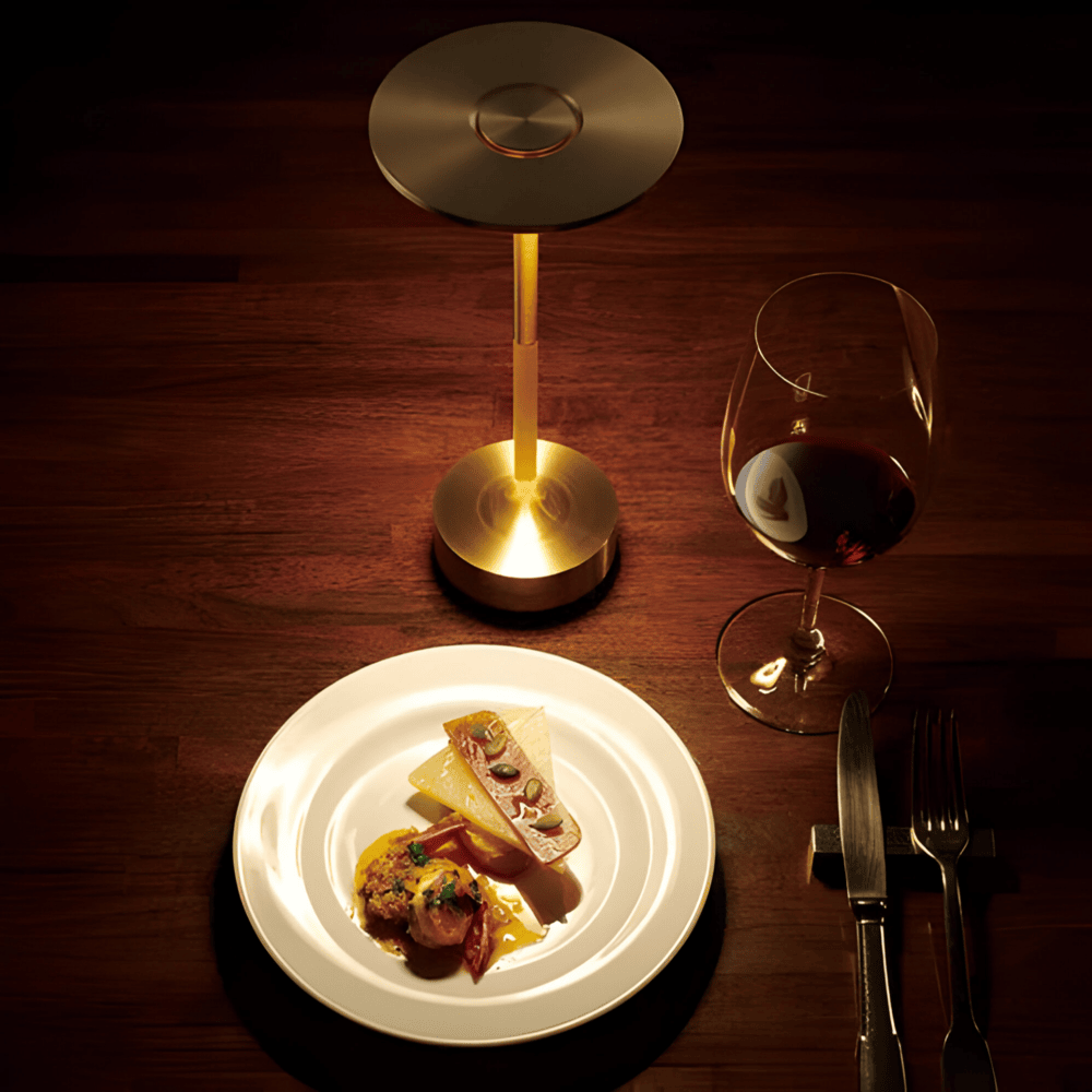 Lámpara de mesa inalámbrica — Luz cálida regulable, control táctil