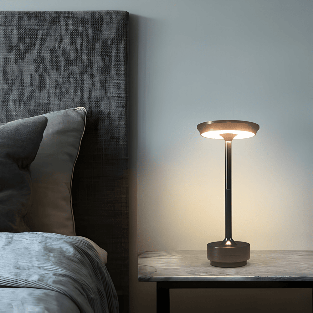 Lámpara de mesa inalámbrica — Luz cálida regulable, control táctil