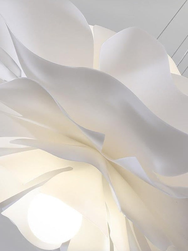 Handcrafted White Lotus Flower Pendant Light - Vintage Nordic Acrylic Design | Esilora
