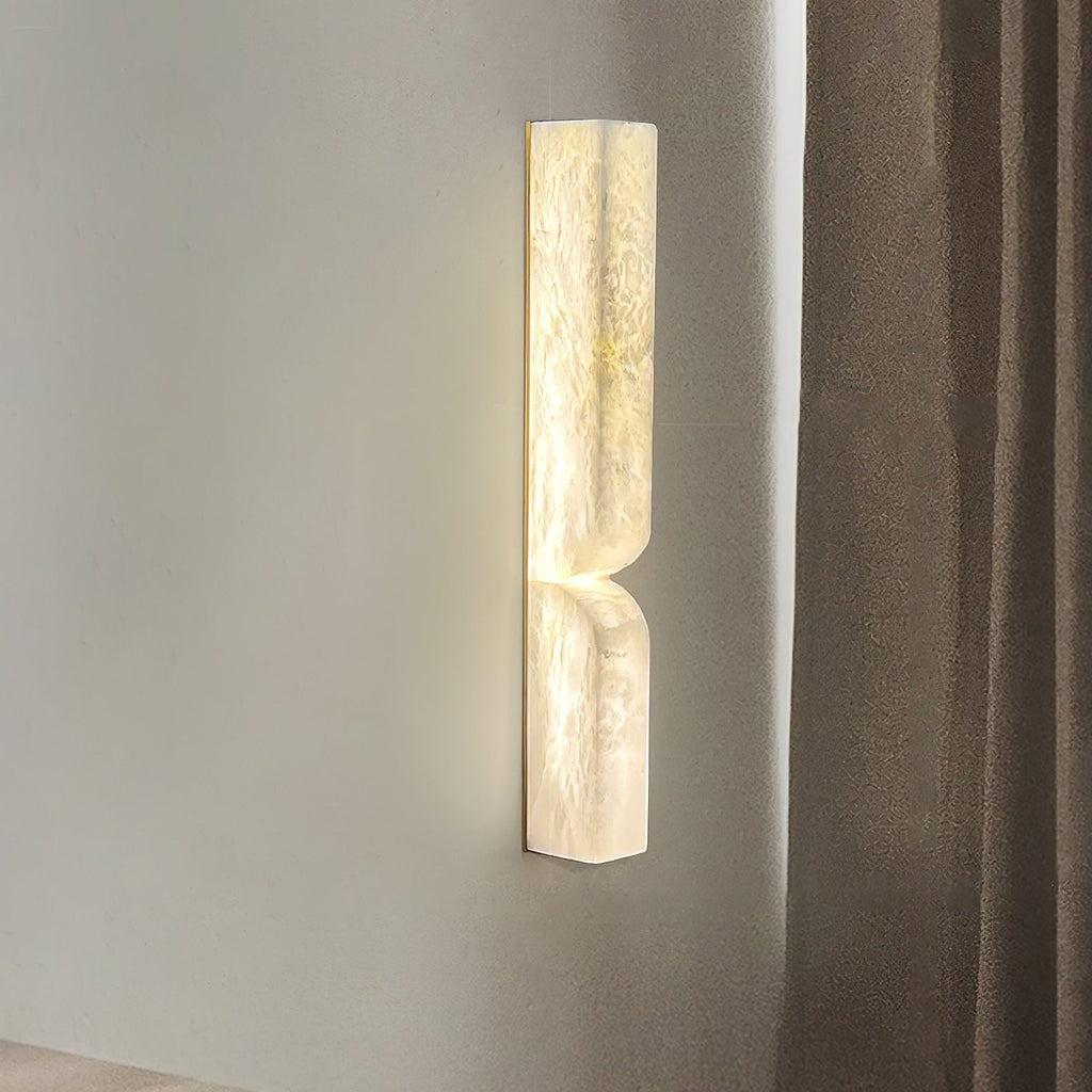 Moderne rechteckige Alabaster-Wandleuchte – Minimalistische Leuchte für Schlafzimmer Flur Wohnzimmer | Esilora