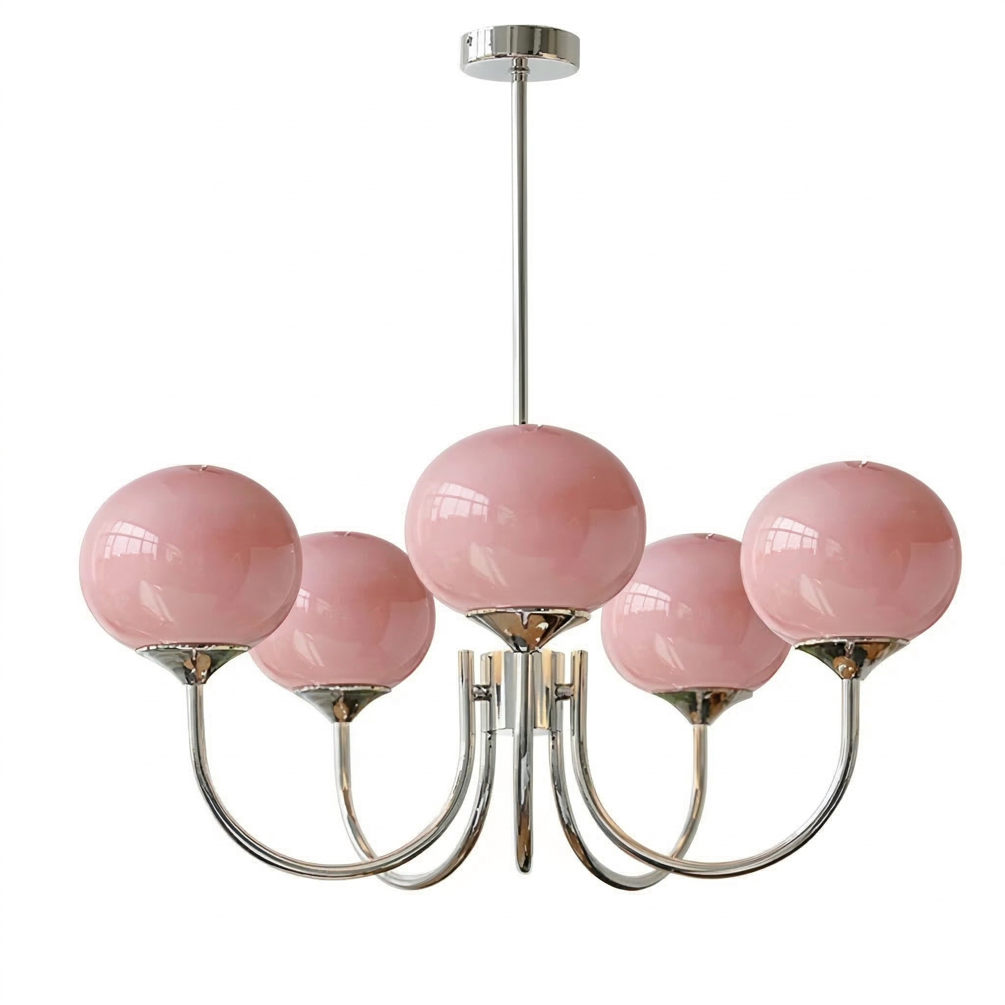 Javina Glass Cluster Chandelier - Iron Rounded Globe Modern Fixture for Dining Room and Living Rooms | Esilora