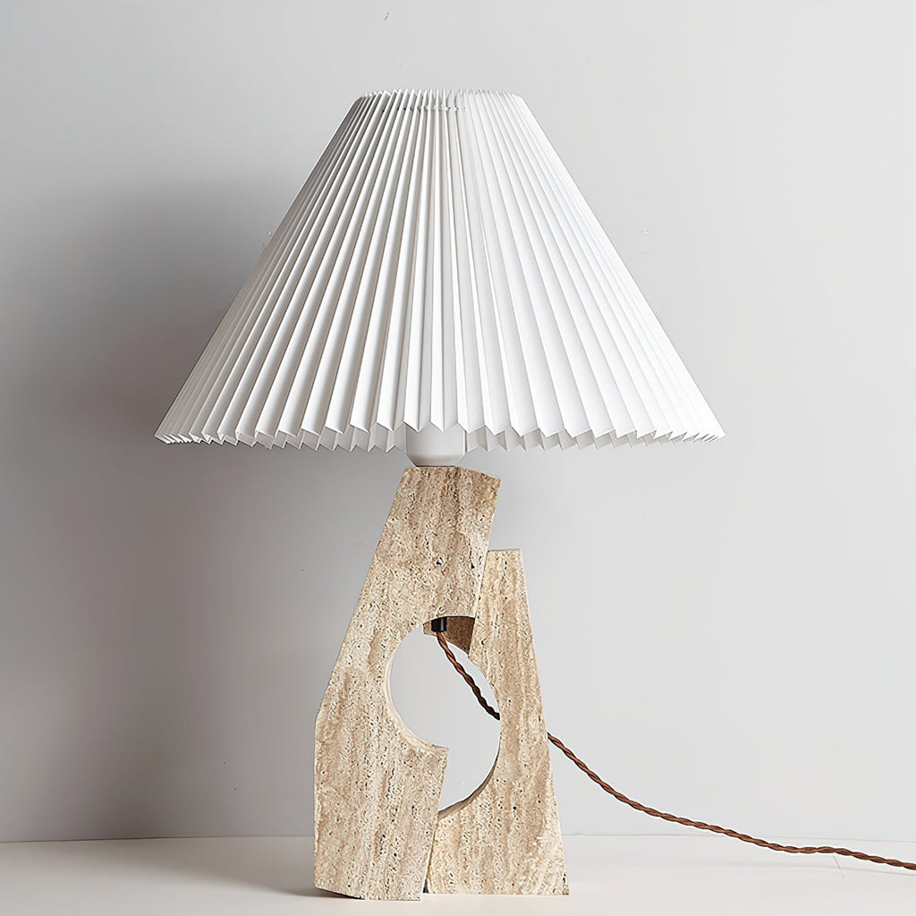 Moderne künstlerische Steinsäulen-Tischlampe Travertin M05 | Esilora
