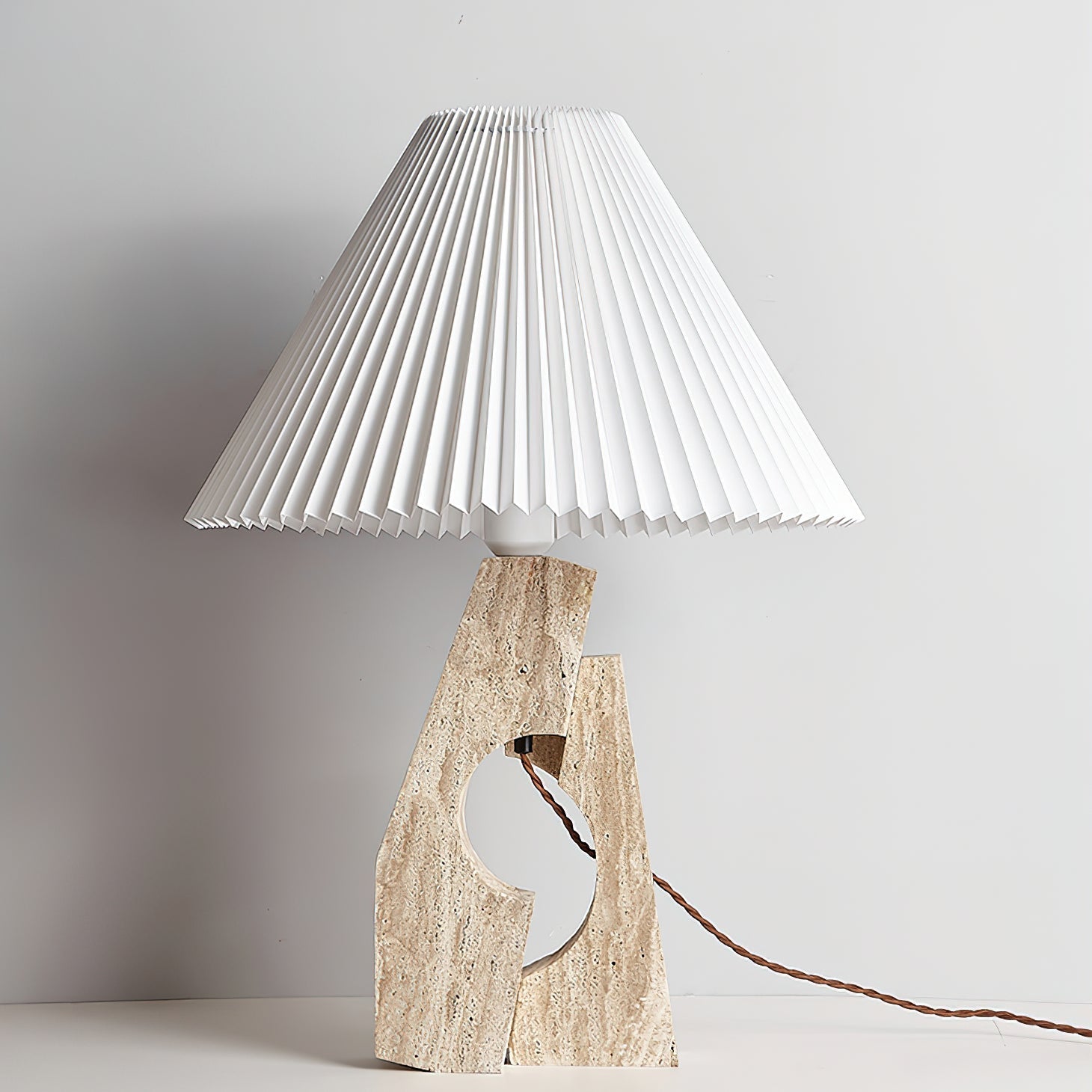 Moderne künstlerische Steinsäulen-Tischlampe Travertin M05 | Esilora