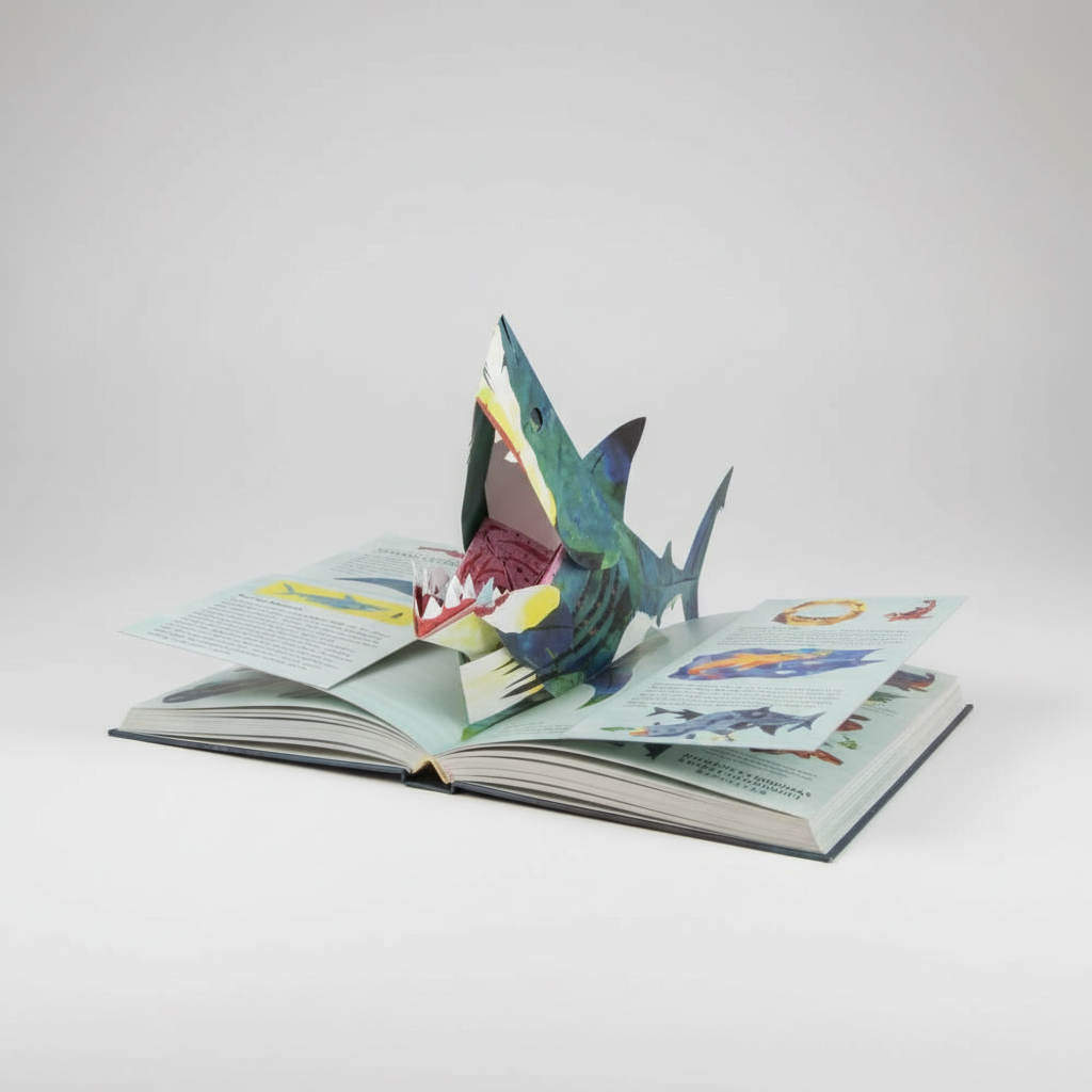 Libro pop-up 3D sui dinosauri per bambini — Scene preistoriche colorate