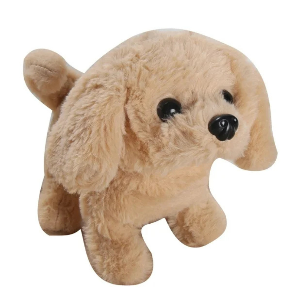 Brinquedo elétrico de peluche em forma de cachorro com movimento