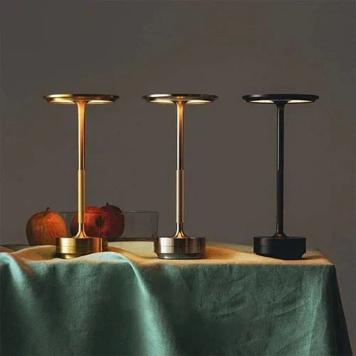 Wireless Dimmable LED Table Lamp — Gold Metal Frame