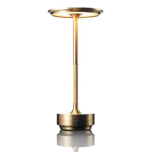 Wireless Dimmable LED Table Lamp — Gold Metal Frame