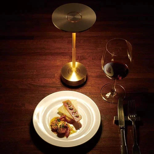 Wireless Dimmable LED Table Lamp — Gold Metal Frame