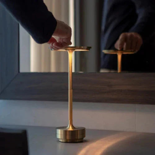 Wireless Dimmable LED Table Lamp — Gold Metal Frame