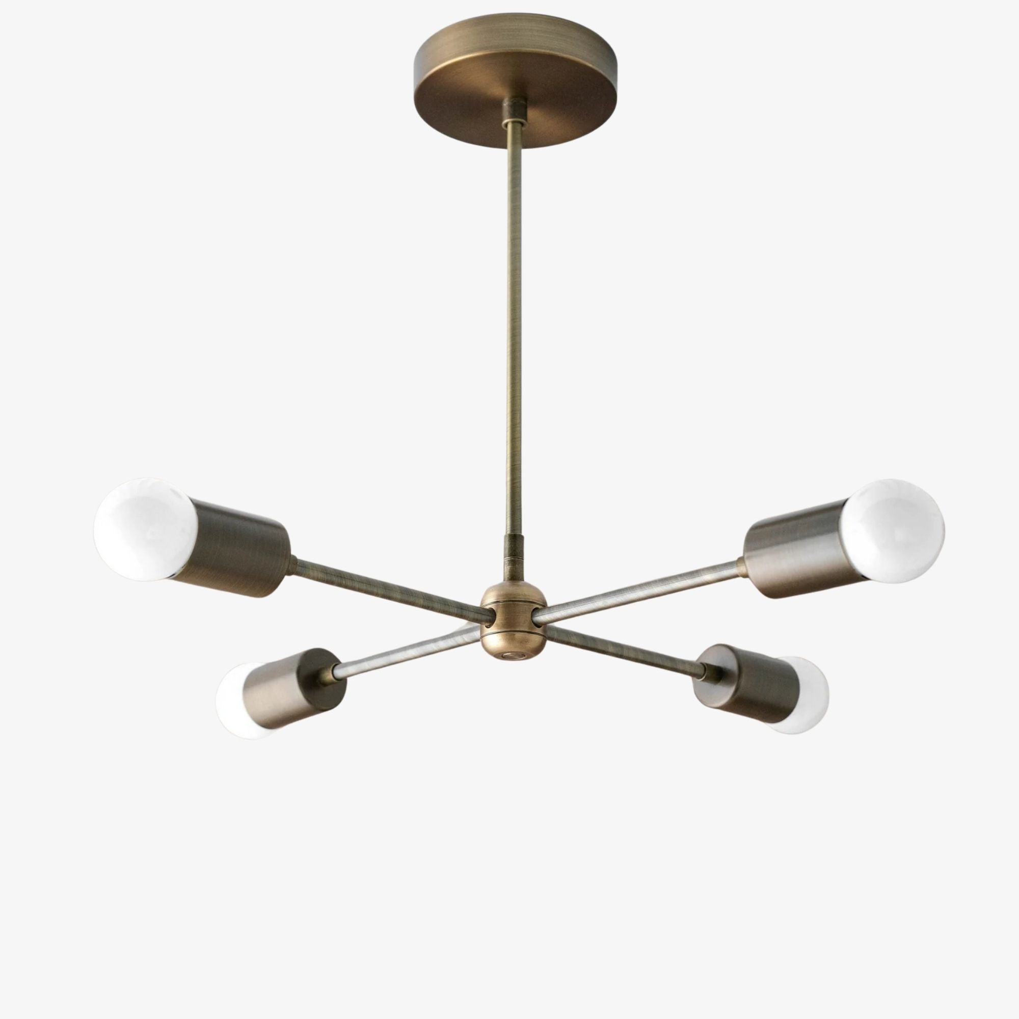 Mobilux Line Mid-Century Gold Sputnik Kronleuchter – Halbeinbau geometrische Messingleuchte | Esilora
