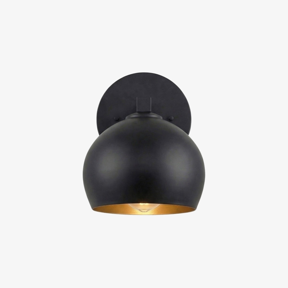 Javina globus-vegglampe – minimalistisk lampe i metall og glass med klokkeform for belysning i stue og soverom | Esilora