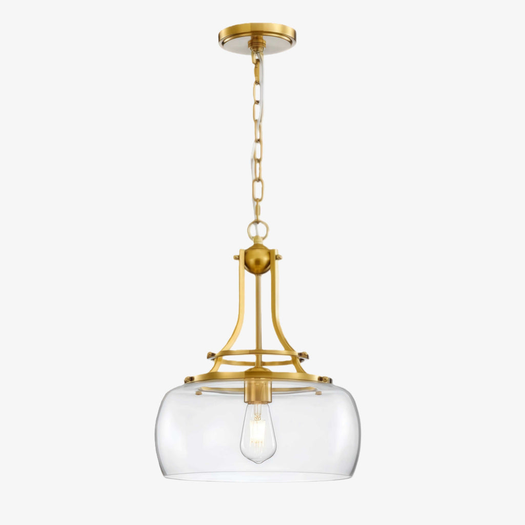 Lirra Clear Glass Dome Pendant Light - Vintage Industrial Style for Entryway U10 | Esilora