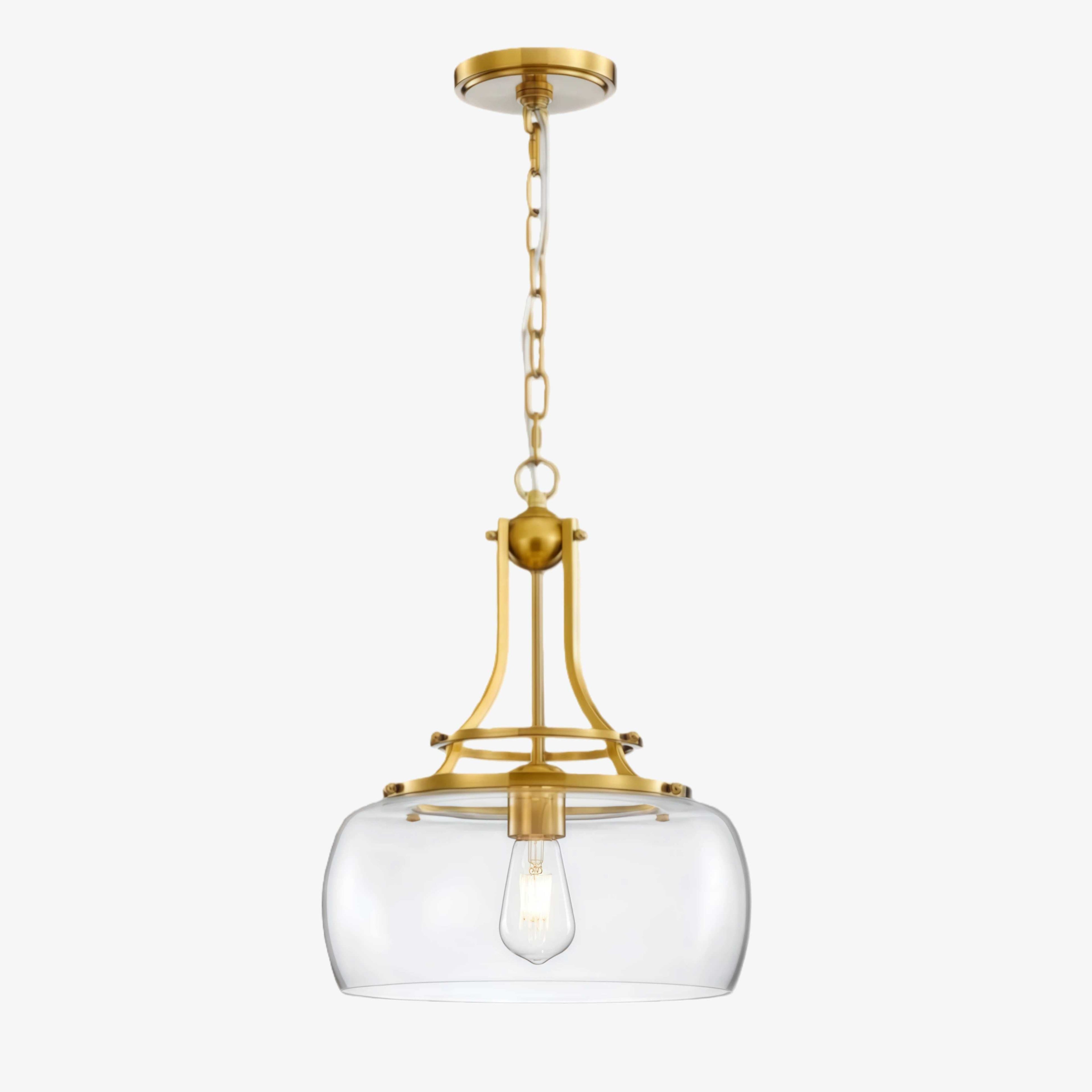 Lirra Clear Glass Dome Pendant Light - Vintage Industrial Style for Entryway U10 | Esilora