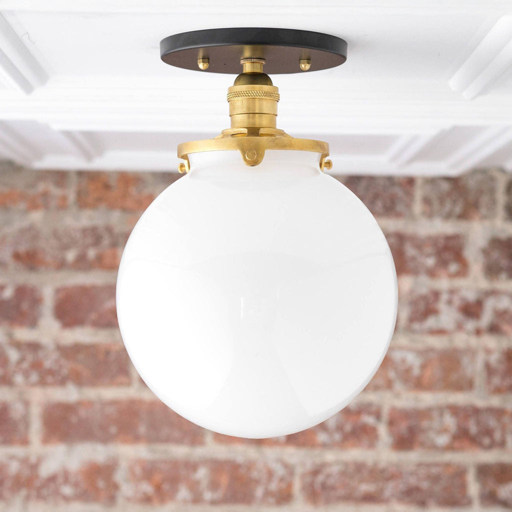 Glorica Opalglas-Halbdeckenleuchte – moderne Mid-Century-Leuchte für das Wohnzimmer | Esilora