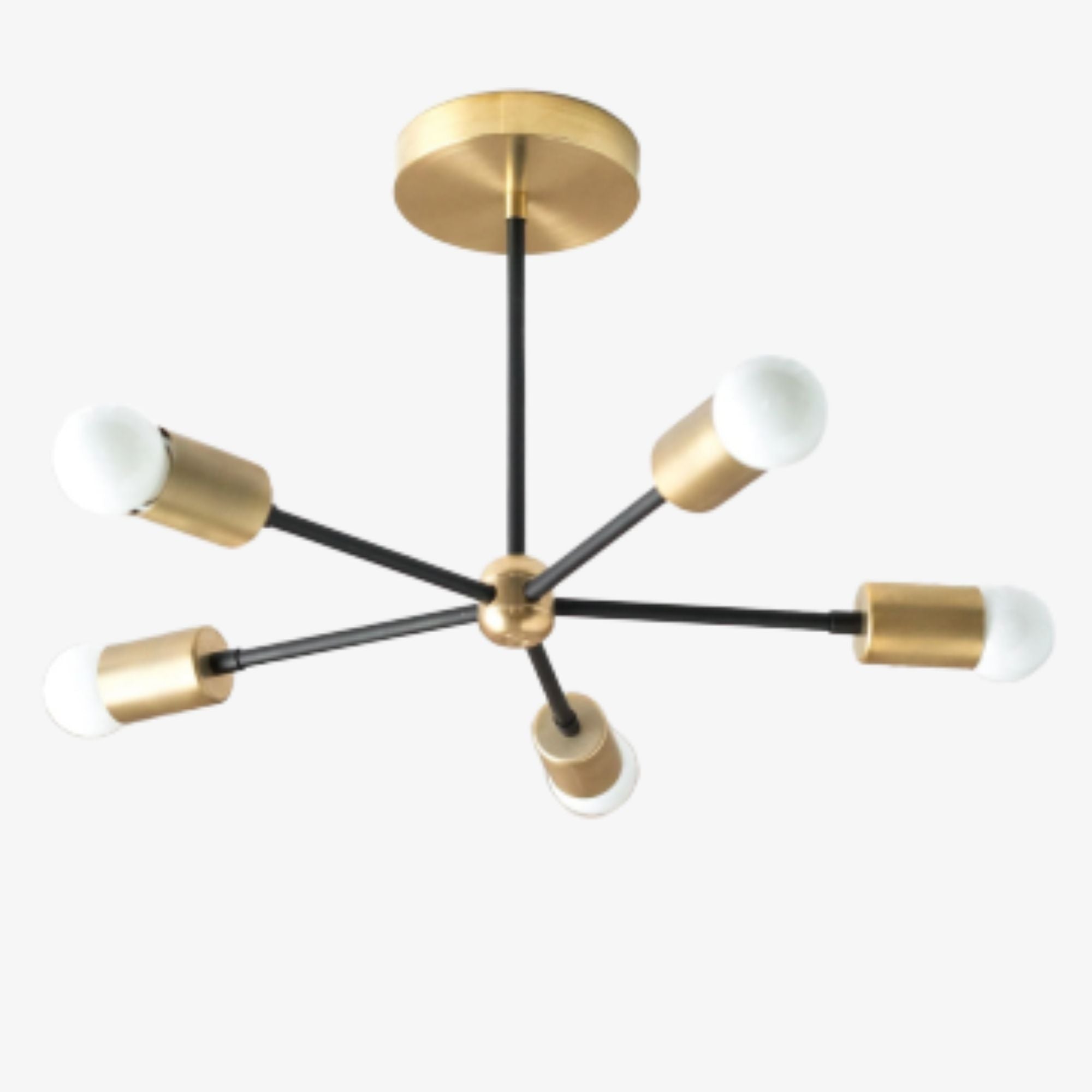 Mobilux Line Mid-Century Gold Sputnik Kronleuchter – Halbeinbau geometrische Messingleuchte | Esilora