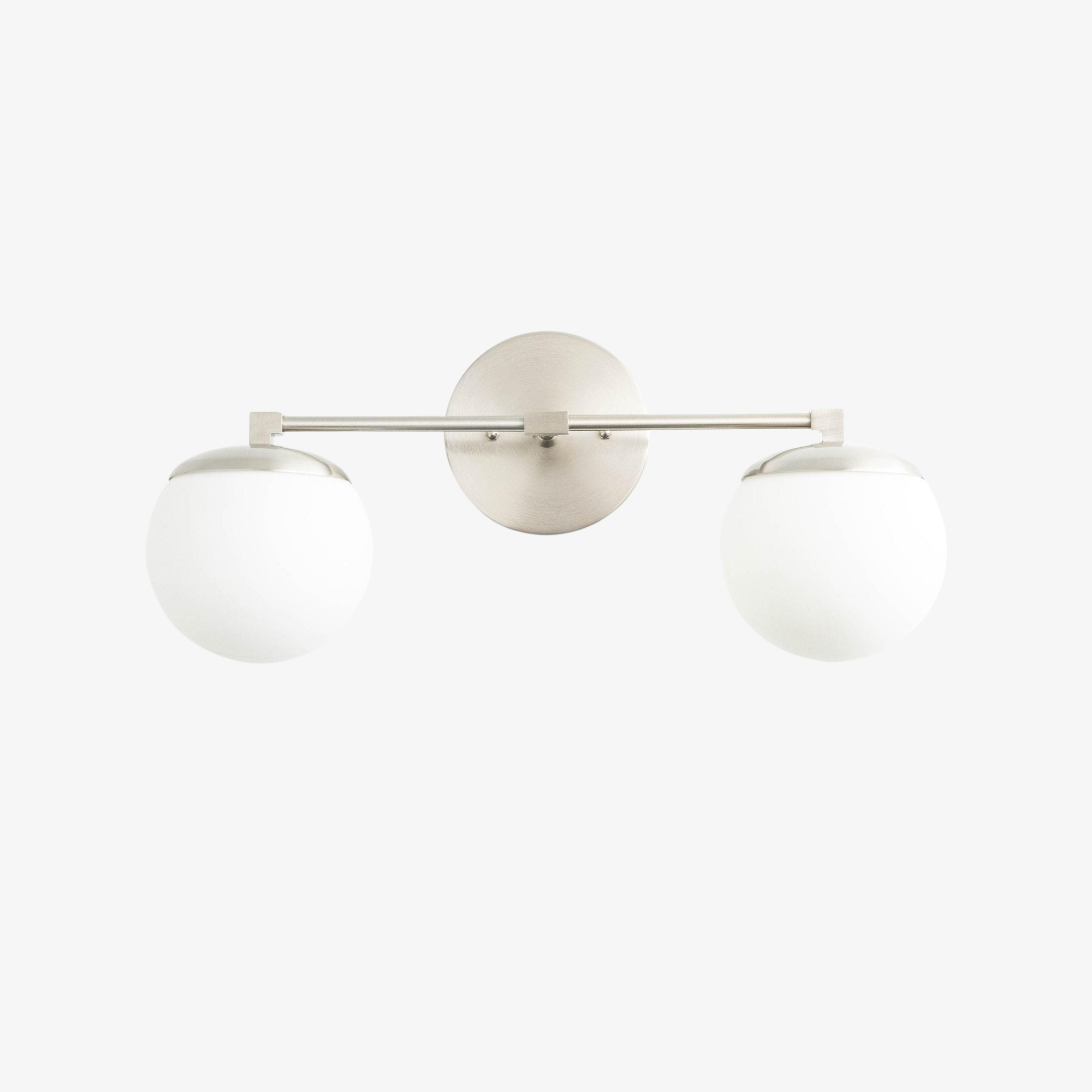 Applique da parete Glorica Glass Modern a 2 sfere – Luce da toilette per bagno | Esilora