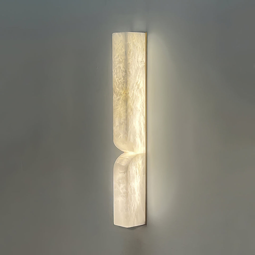 Moderne rechteckige Alabaster-Wandleuchte – Minimalistische Leuchte für Schlafzimmer Flur Wohnzimmer | Esilora