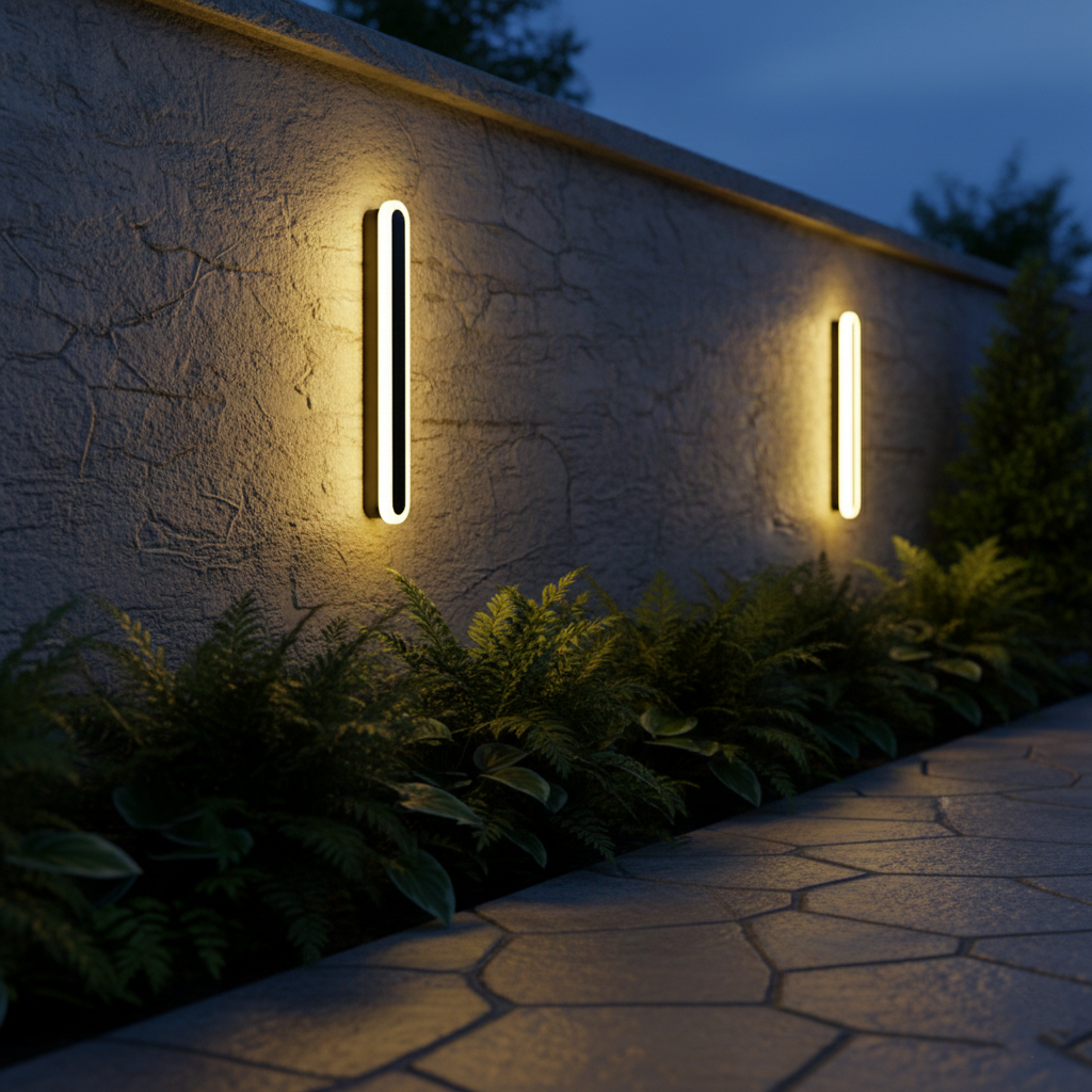 Lampada da parete da esterno ovale minimalista in metallo Edge IP65 impermeabile | Esilora