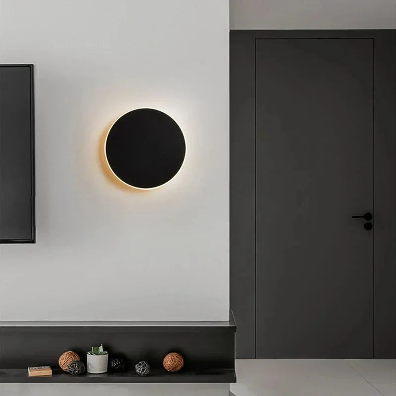 Modern Nordic Round Aluminum Minimalist LED Wall Light | Esilora
