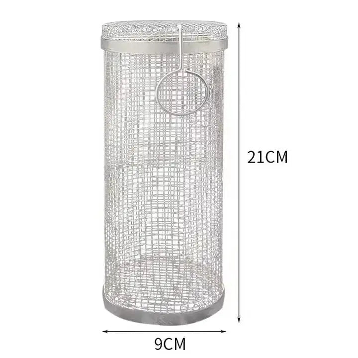 Stainless Metal Grill Basket | Rolling Tray | Suitable for Small Grill Items | GrillRoll - Esilora
