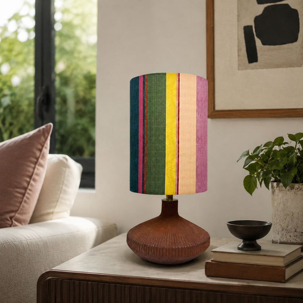 Liberty-Style Fabric Shade Ceramic Table Lamp for Bedside Ambient Lighting | Esilora